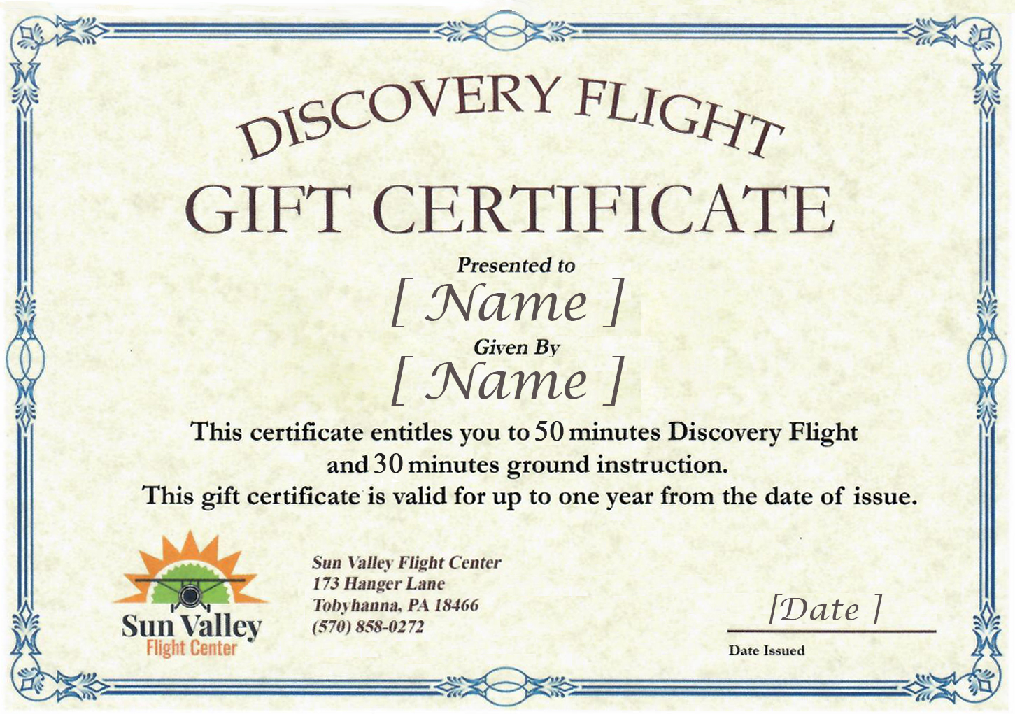 Princeton Flying School Gift Certificate - PRINCETON FLYING SCHOOL